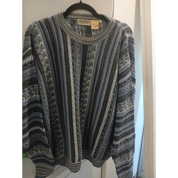 Vintage Norm Thompson Italy Mens Large Knit Cosby Coogi Style Crewneck Sweater - Picture 4 of 7